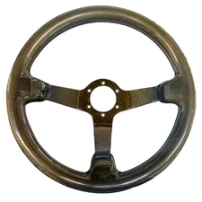 Hiwowsport 350mm 3" Real Carbon Fiber Racing light Steering Wheel 6 Holes Yellow