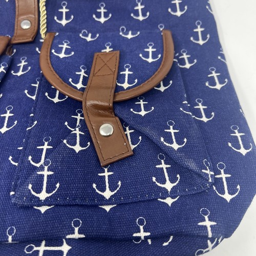 Bahamas Backpack 15x15 Blue/White Novelty Anchors SEA With Front Pockets New - Picture 4 of 12