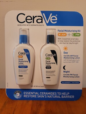CeraVe Facial Moisturizing Kit with AM & PM SPF 30 Restore Skins Natural Barrier