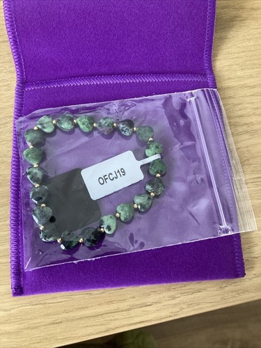 Gemporia 45CT RUBY-ZOISITE GOLD TONE 925 STERLING SILVER STRETCHABLE BRACELET - Picture 6 of 6