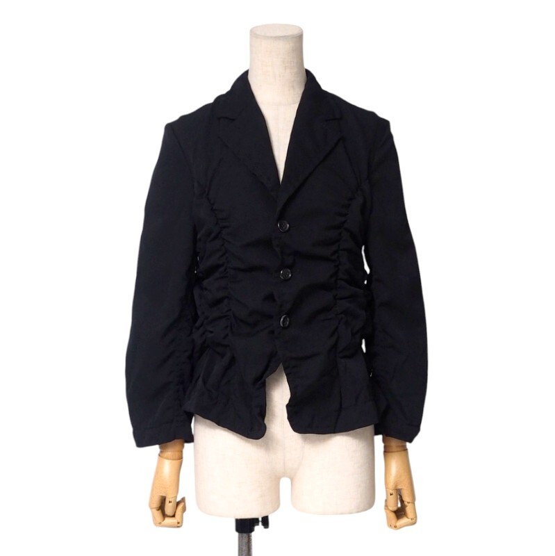 トリココムデギャルソン 丸襟ウールシャツ　裾刺繍　AD2002ヴィンテージ トリココムデギャルソン 丸襟 刺繍 シャツ トリココムデギャルソン