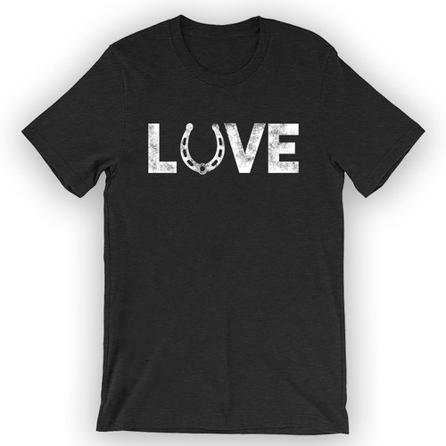 Unisex Love Horseshoe T-Shirt Equestrian