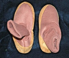 Adult Unisex Tan Cardigan Slipper Socks 1 Size Ladies Large Mens Small  S5700