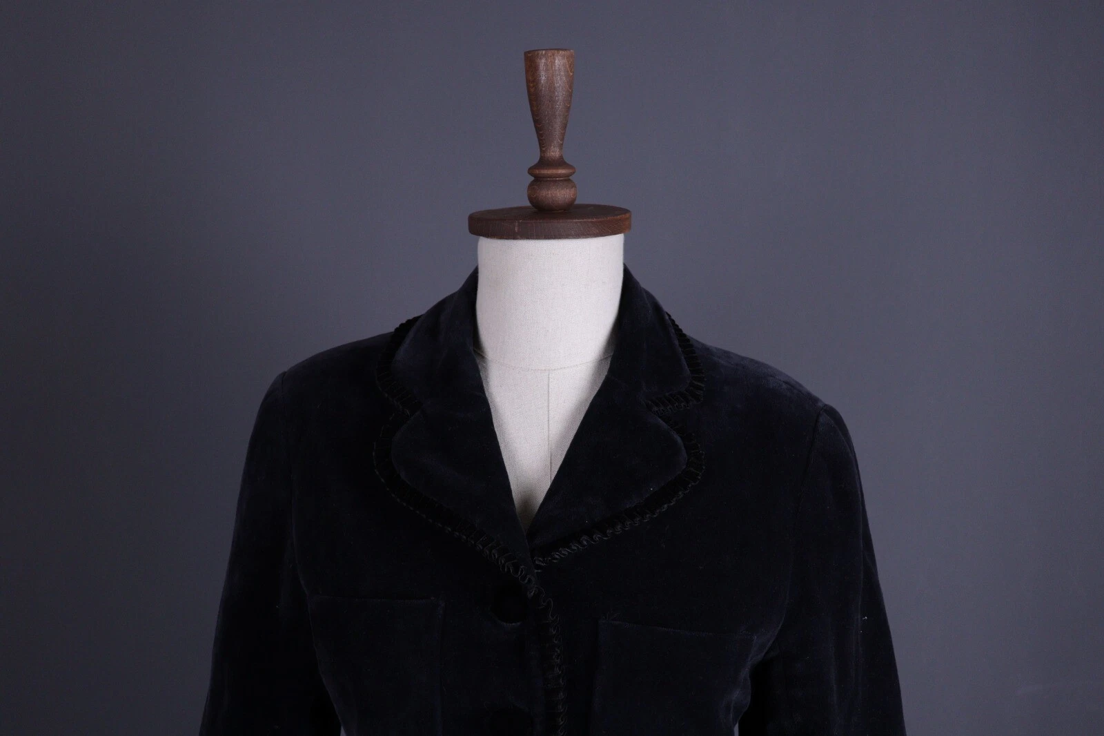 Giacca blazer Kenzo Jungle vintage nera velluto con bottoni taglia US 6