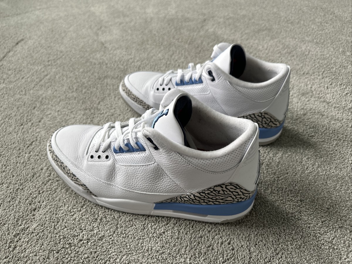 Nike Air Jordan Retro 3 III UNC White Valor Blue Tech Grey  display picture 2