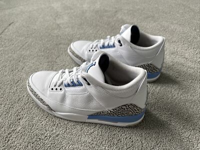 Nike Air Jordan Retro 3 III UNC White Valor Blue Tech Grey Size 15