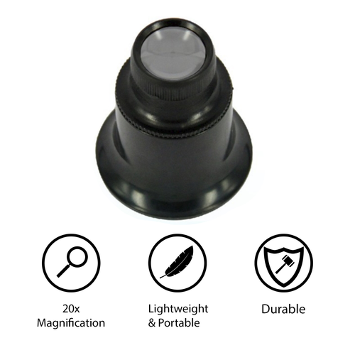 20X Jewelers Loupe Jewelry Loop Coin Magnifier Pocket Magnifying Eye