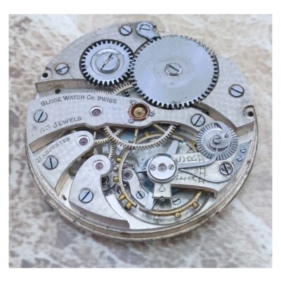 Swiss 17J Non-Fusee Globe Watch Co. Taschenuhrwerk 1910