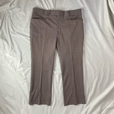 "Completely" 70s black burgundy houndstooth slit pocket pants size 37x29 MOD VTG