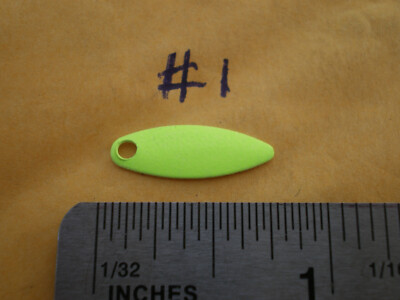 30 PCS. SMOOTH WILLOW LEAF BLADE, FLUORESCENT CHARTREUSE #1 ''MAKE SPINNERS''