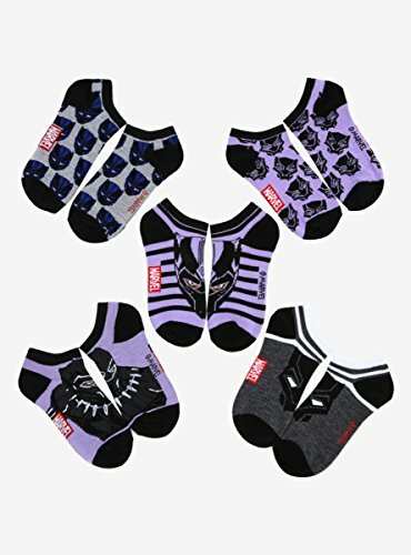 Marvel Black Panther 5-Pack Purple No-Show Socks-image