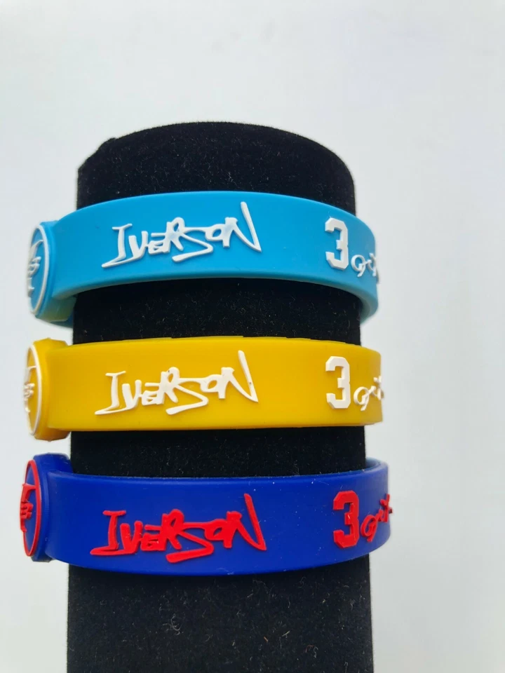 Allen Iverson Pulsera Baloncesto Silicona Ajustable Pulsera Goma Foto 2 de 4