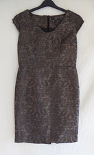 Next black/gold fully lined cap sleeve evening wear / party Dress Size 10 R