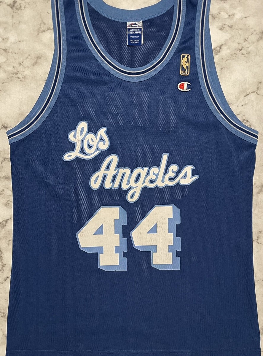 Rare Vintage Champion NBA Los Angeles LA Lakers Jerry West Gold