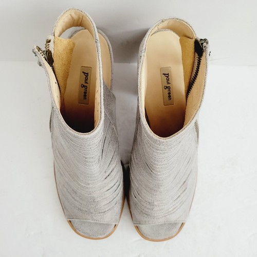 PAUL GREEN Cayanne Leather Peep Toe Sandal BOOTIE Silver Gray Smoke, Size 8,5 - Picture 5 of 9