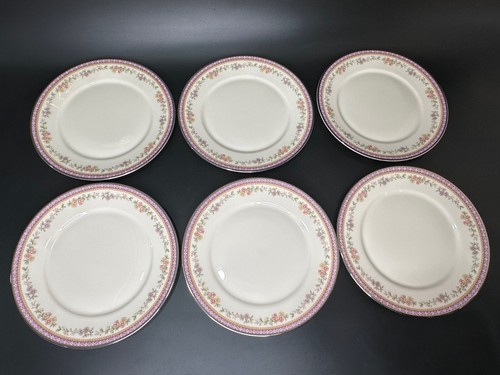 6 Platos de Cena Vintage Lenox Amatista 10.75" Banda Púrpura, Floral, Borde Platino - Imagen 1 de 5