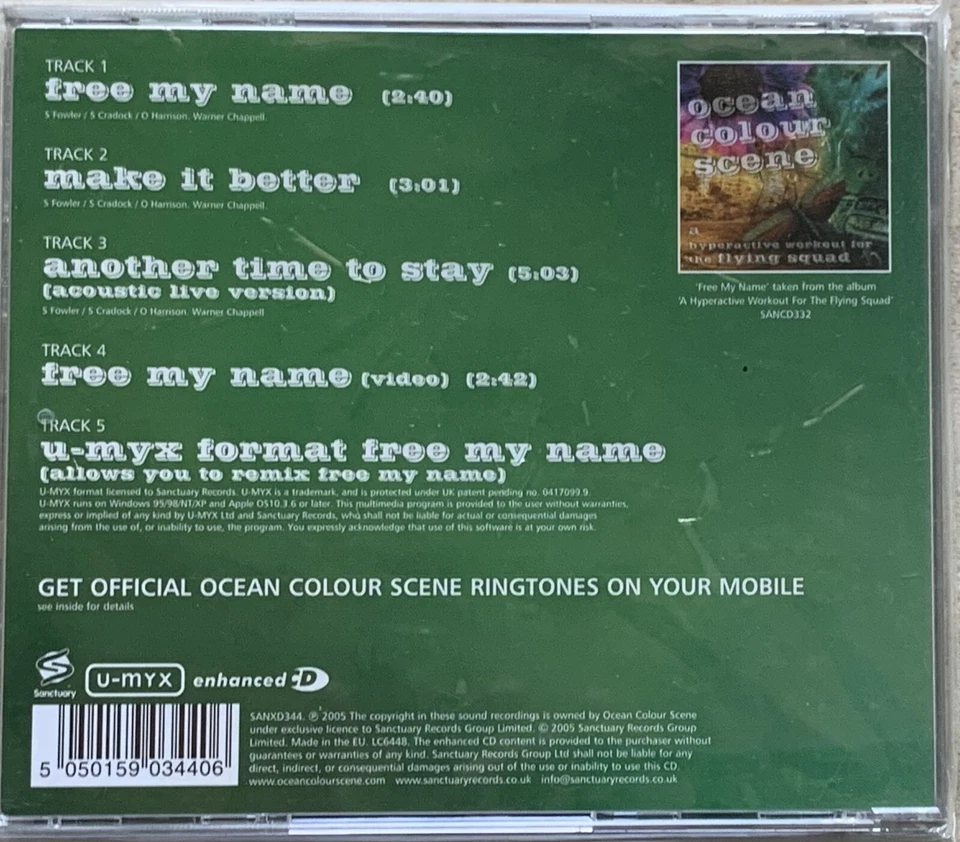 Ocean Colour Scene - Free My Name - New Never Played Enhanced UK Import CD 2005 - Image 2 of 4