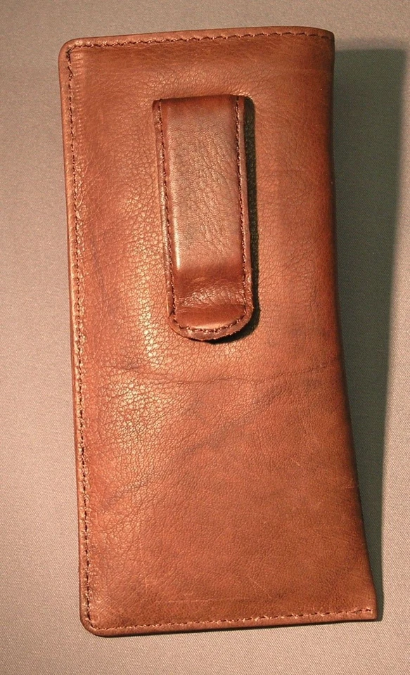 Estuche de cuero premium para gafas / gafas con clip - Varios colores Foto 4 de 4