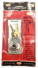 NOS! Vintage Exterior Surface Mount Key Cylinder Hasp Lock for Garages, Sheds
