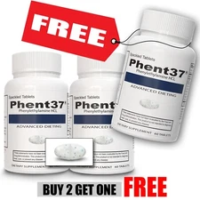 2 + 1 FREE (3 total Bottles - Phent37 - Appetite Suppressant Fat Burner Diet