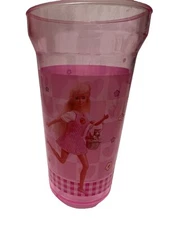 Mattel 1996 Barbie Zak Designs Vintage Glass Cup Pink Plastic