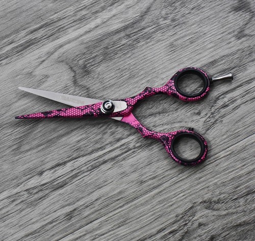 5.5" Pink Professional Salon Hair Cutting Scissors Thinner Barber Shears Razor - Picture 4 of 5