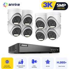 ANNKE 8CH 4K DVR 5MP AI Color Night Security Camera System Human Detection IP67