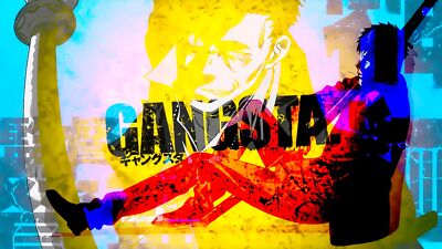 Anime gangsta nicolas brown yellow cyan colorful men Playmat Gaming Mat Desk