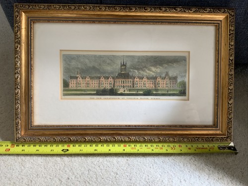 Holloway Sanatorium Virginia Water, hand coloured antique engraving print, 1880s - Picture 3 of 4
