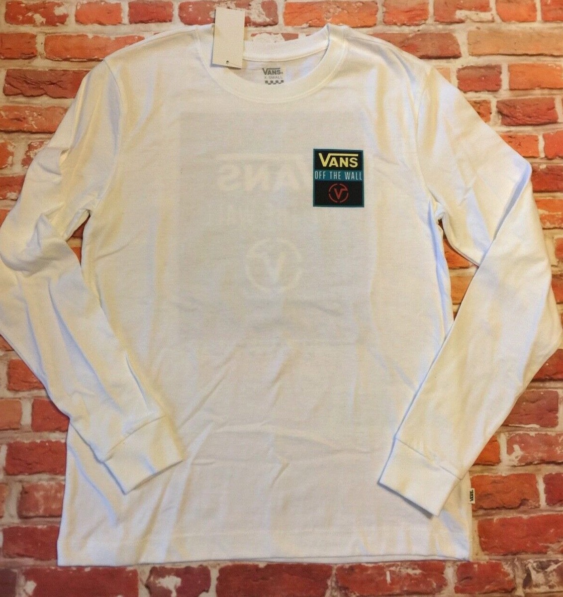 VANS Off The Wall Long Sleeve Shirt Women's XS White | eBay