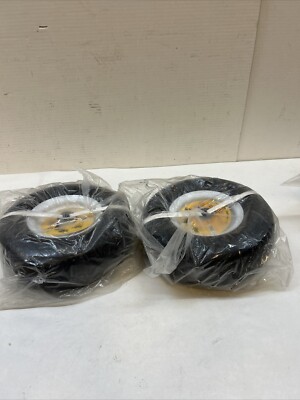 2 New HORSESHOE 11x4.00-5 Flat-Free Smooth Tires w/Steel Rim for Zero Turn Lawn