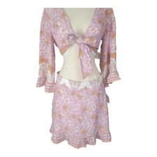 Altar d State Mini Skirt Pink Floral Paisley Boho Short Spring NWT 59.99 Large