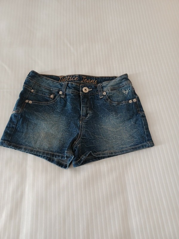 JUSTICE Girl's Blue Jean Shorts Size 14 Regular