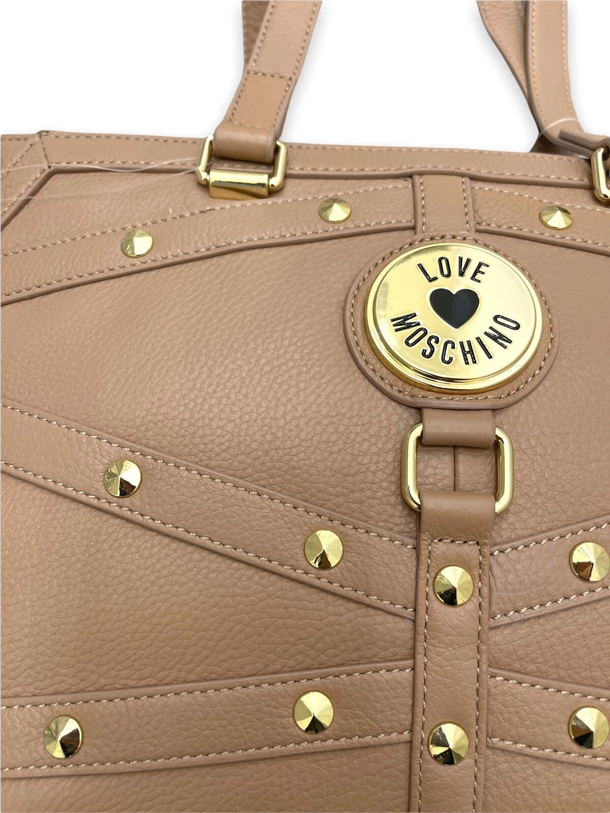 BORSA BORSA BORSA BORSA A MANO NUOVA CON ETICHETTE LOVE MOSCHINO GRAIN NATURALE (CIOTTOLO) TALPA TAN PELLE!