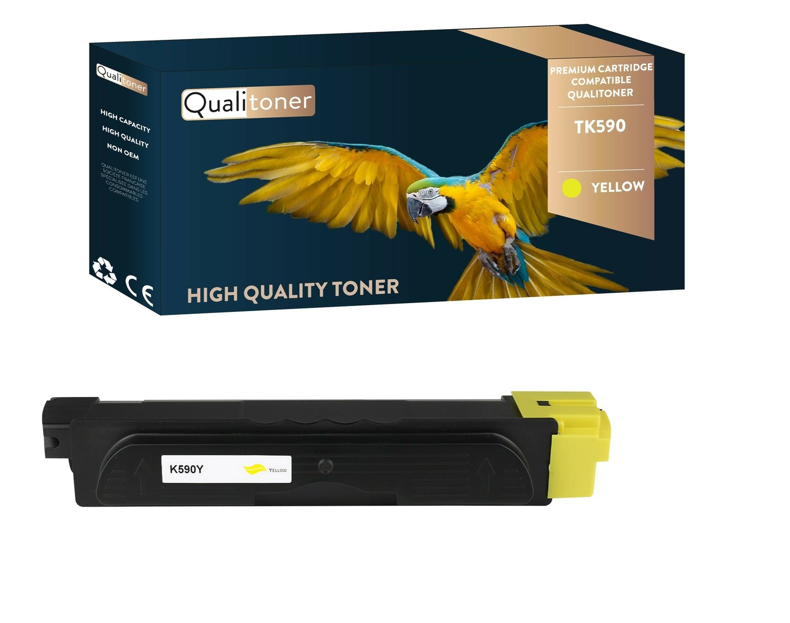 Toner TK590Y Jaune compatible KYOCERA pour éviter les textes ternes