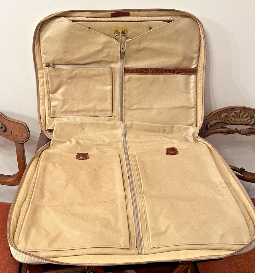 Bolsa de ropa de colección - Equipaje clásico tostado tweed marrón cocodrilo Takashimaya Japón/NY EGS Foto 3 de 4