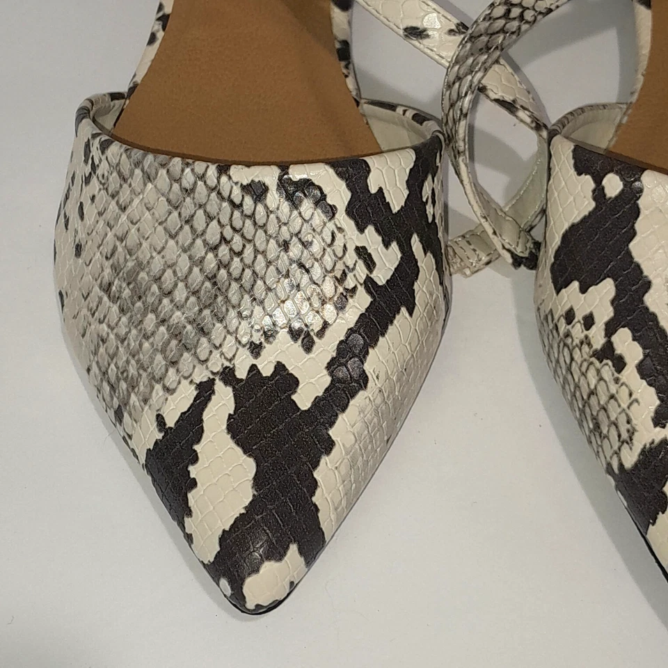 Madden Girl Shoes Womens 9 M Faux Snakeskin Pointed Toe Flats Strap Sandals - Image 3 of 4