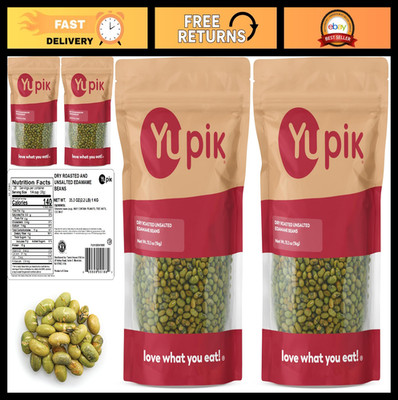 Dry Roasted Unsalted Edamame Beans 2.2 lb Pack of 2