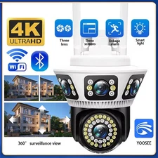 Triple Lens 3 Screen WiFi Security Camera Outdoor Two-Way Audio Night Vision PTZ