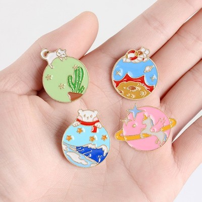 3pcs Cartoon Katze Einhorn Planet Form Broschen kreativer Brosche Pin