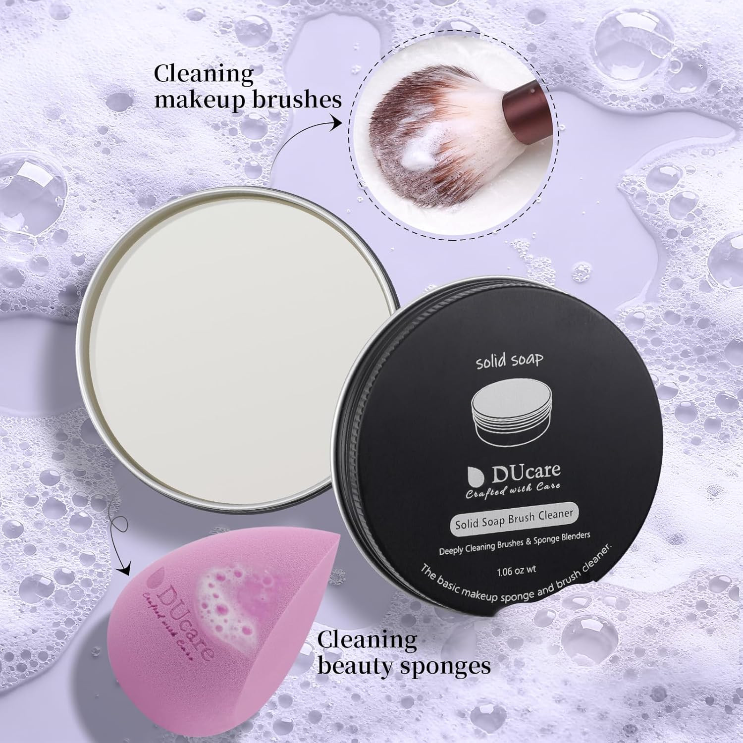Makeup Brush Cleaner Shampoo Soap Solid Brush Cleaning Mat Removes Cosmetic Colo