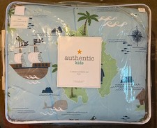 Auténtico Juego de Edredón Niños 2 Piezas Barco Pirata Tamaño Doble 63" X 86" PIRATA BALLENA