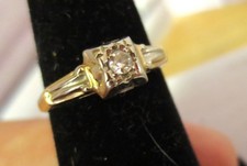 Diamond Engagement Wedding Ring 14K Yellow Gold 1.3g Size 5 Beautiful