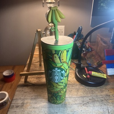 Starbucks x Farm Rio Cold Cup Board Banana Tumbler Silicone Cap Summer 2025 NEW