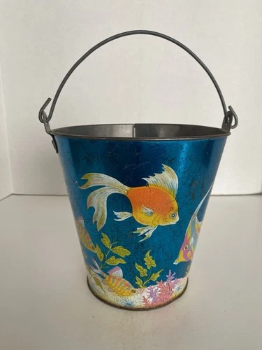 Vintage Ohio Art Tin Litho Sand Pail, Under The Sea