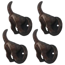 Lulu Decor, Cast Iron Dog Heavy Duty Key Loose Hook (4 Tail Hooks)