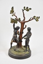 C33M60- Franz Xavier Bergmann (1861-1936) Bronze Figurine Adam & Eve Sign Nam Greb