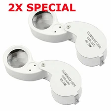 2-Pack 10X + 30X Jewelers Jewelry Eye Loupe Set Optical Magnifying Glass Lens 