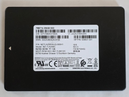 256GB Samsung PM871b - MZ7LN256HAJQ - 2,5 Zoll SATA III SSD