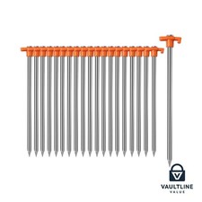Tent Stakes Heavy Duty 20 Pack 9.75 Inch Galvanized Iron Yard Stakes